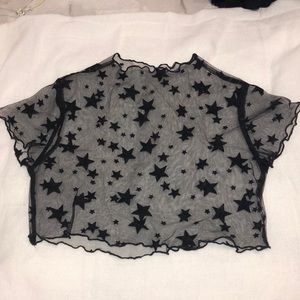 Mesh star crop top